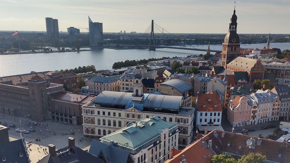 Luftansicht der Altstadt in Riga